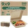 100% Compostable Clamshell Take Out Food Containers