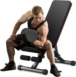 Sweetcrispy Adjustable Weight Bench for Home Gym
