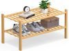 2 Tier Bamboo Shoe Rack Storage Organizer