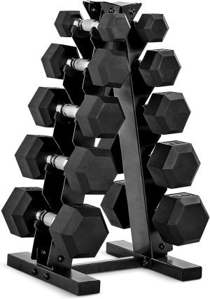 CAP Barbell Rubber Coated Dumbbell Weight Set
