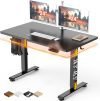 Adjustable Height Office Desk with Wood Desktop