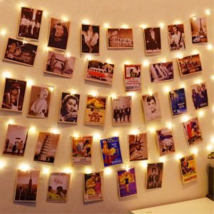Warm White Fairy String Lights with Clear Clips  for pictures!
