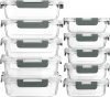[10-Pack] Glass Meal Prep Containers
