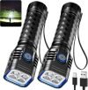 2-Pack 2000mAh Rechargeable Flashlights 