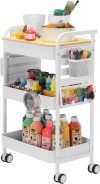 Art Cart with Tabletop & Pegboard – 3-Tier Rolling Utility Cart