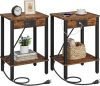 VIMBER Side Table with Charging Station 