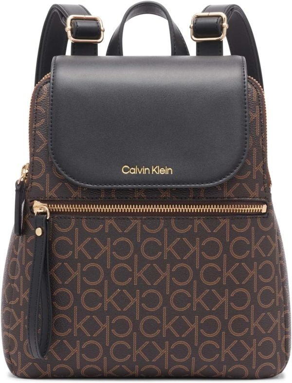 Calvin Klein Reyna Signature Key Item Flap Backpack 