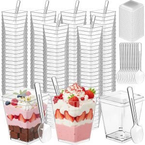 Dessert Cups with Lids & Spoons 