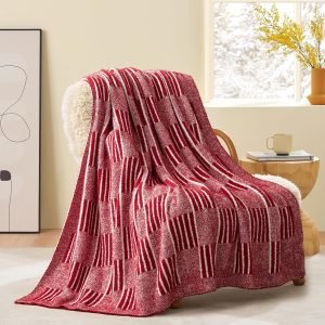 Snuggle Sac Red Checkered Christmas Throw Blanket 