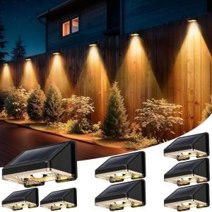 Solar Fence Lights Outdoor 8-Pack