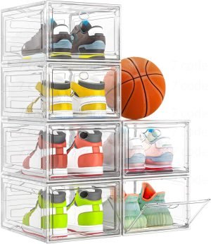 Thickened Clear Shoe Storage Organizer with Magnetic Door 