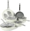 Ceramic Nonstick Interior Forged Aluminum Cookware Pots & Pans Set 