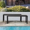 Black Rattan Bench