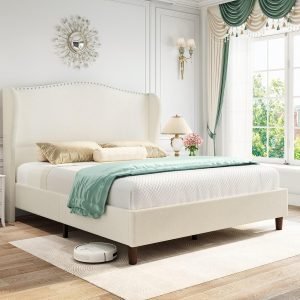 Yaak Queen Size Chenille Bed Frame