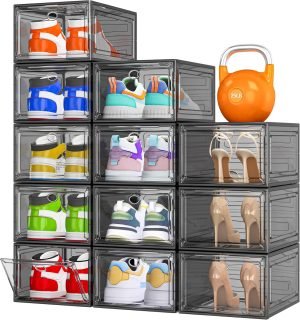 12 Pack Clear Shoe Storage Organizer