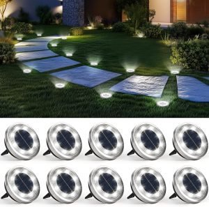 10-Pack Solar Ground Lights 