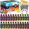 40 Pcs Iridescent Acrylic Paint Set with 12 Brushes