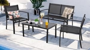 Shintenchi 4 Pieces Patio Furniture Set