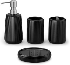 Ceramic Bathroom Accessories Set – 4 Piece