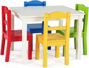 Kids Wooden Table and 4 Chairs Set