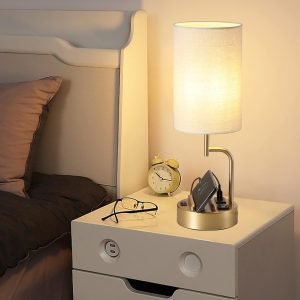 Table Lamp with 3 USB Charging Ports