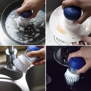 2 Pack Dish Brush with Soap Dispenser
