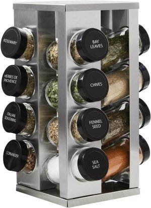 16-Jar Heritage Revolving Countertop Spice Rack Organizer