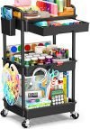 Rolling Utility Cart with Drawer  3 Tier