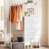 White Dresser with Hanging Rack