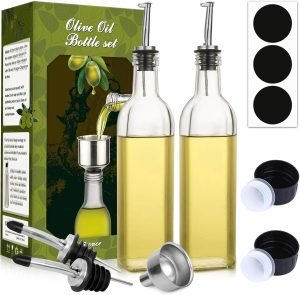 Glass Oil Dispenser Bottle Set