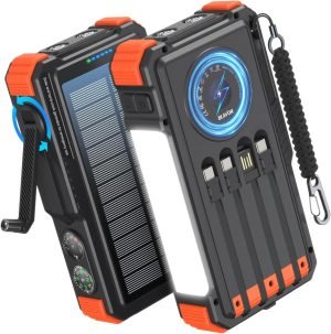 Solar Power Bank with Hand Crank