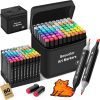 Alcohol Markers 80 Colors with Case & Holders