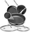 Non Stick Frying Pans Set with 2 Lids