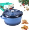 5.3QT Enameled Cast Iron Dutch Oven with Lid