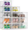 12 Pack Large Stackable Clear Shoe Boxes