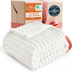 GentleSoft White Throw Blanket for Couch