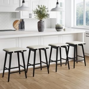 Set of 4 Nathan James Barker Wood Barstool