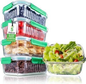 10-Piece Glass Food Storage Containers Set