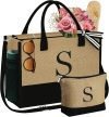 Initial Jute Tote Bag