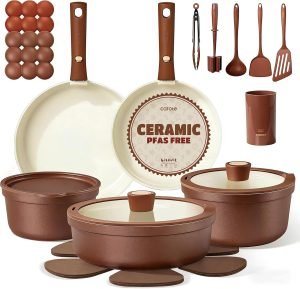 22Pcs Ceramic Cookware Set