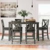 Signature Design by Ashley Dining Table and Upholstered Bar Stools