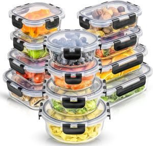 24-Piece Borosilicate Glass Storage Containers with Lids 