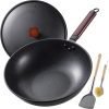 Carbon Steel Wok -13 Inch Woks & Stir-fry Pans Nonstick