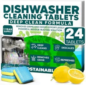 Sudstainables Dishwasher Cleaner and Deodorizer Tablets 24 Pack