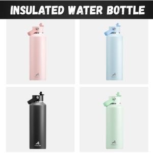 Insulated Water Bottle with Straw