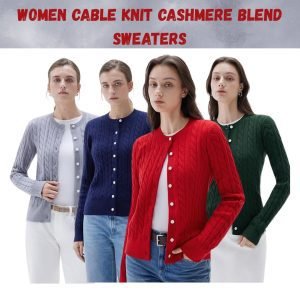 Women Cable Knit Cashmere Blend Sweaters