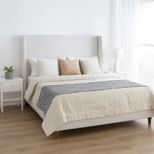 Mozter Upholstered Wingback Platform Bed at WayFair!