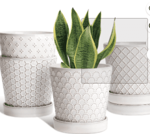 BUYMAX 5  White Ceramic Indoor Plant Pot at Walmart!
