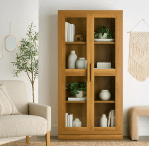 Glass Door Storage Accent Cabinet