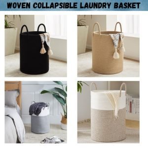 Woven Collapsible Laundry Basket